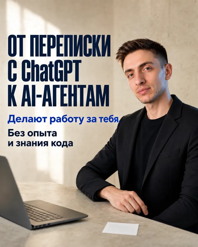 От переписки с ChatGPT к AI-агентам. Делают работу за тебя. Без опыта и знания кода.